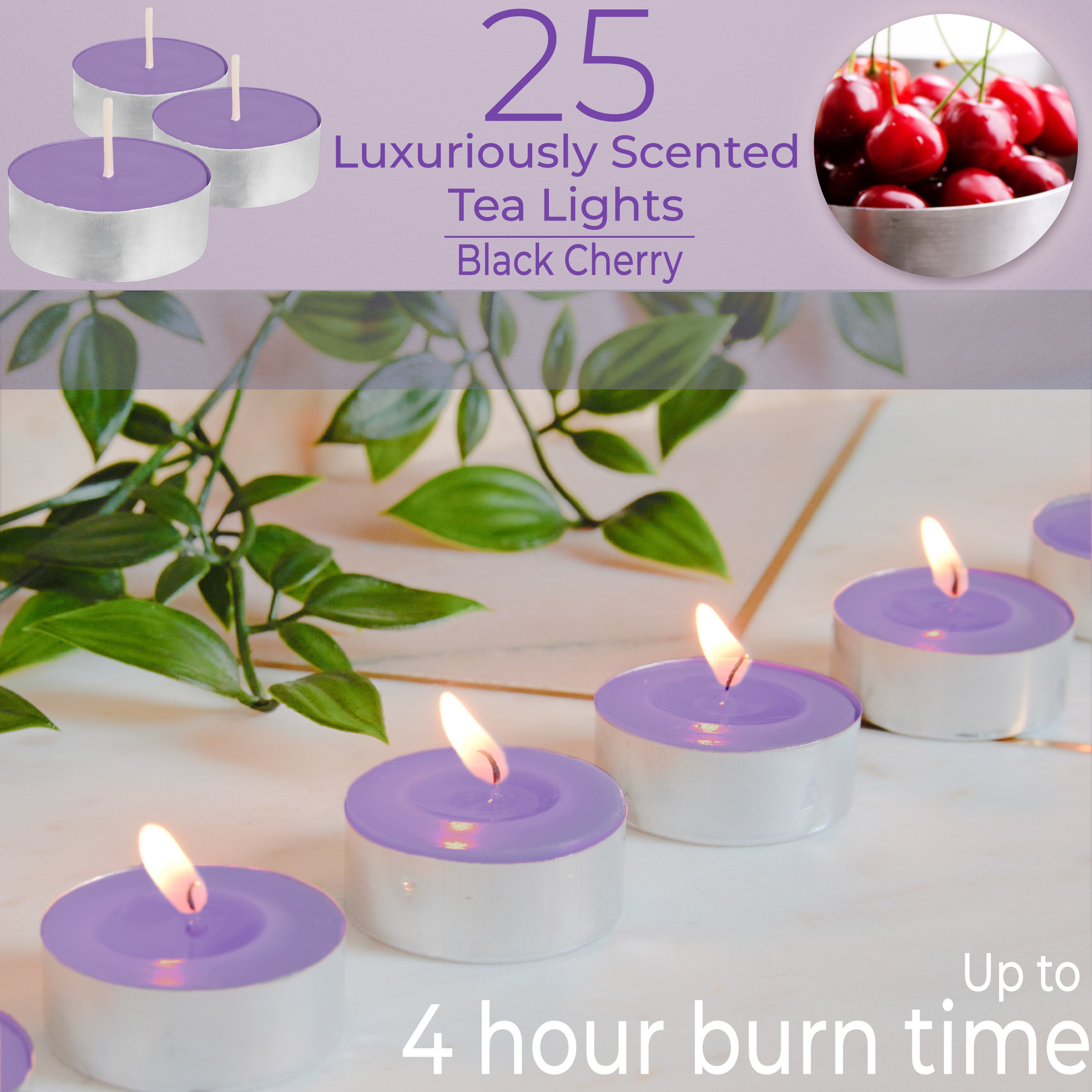 DECO EXPRESS Tealight Candles Multipack of 200, 100, 50, 25 or 24, Burning Time 4, 8 or 10 Hours - Tea Lights Candles - Get Trend