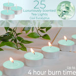 DECO EXPRESS Tealight Candles Multipack of 200, 100, 50, 25 or 24, Burning Time 4, 8 or 10 Hours - Tea Lights Candles - Get Trend