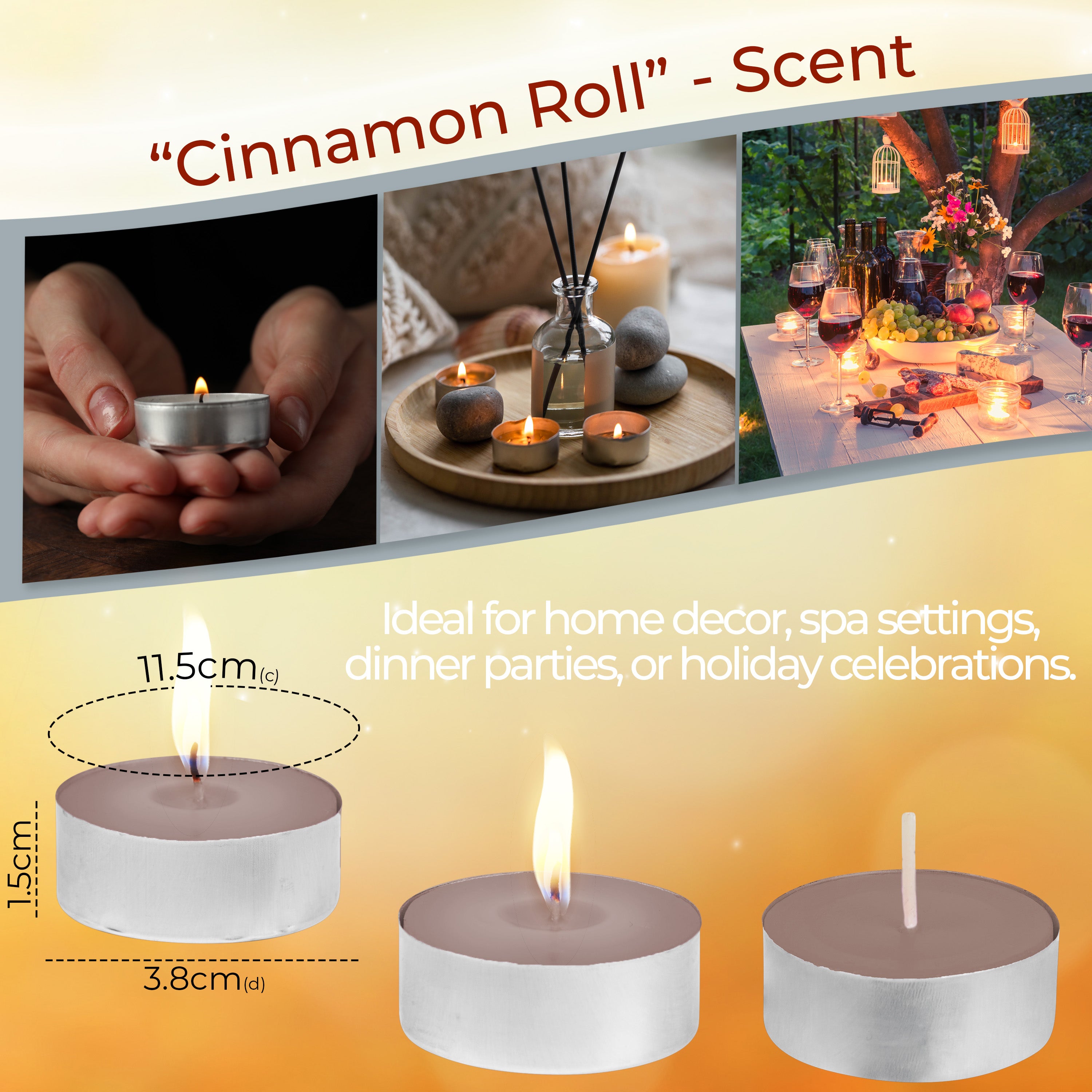 DECO EXPRESS Tealight Candles Multipack of 200, 100, 50, 25 or 24, Burning Time 4, 8 or 10 Hours - Tea Lights Candles - Get Trend