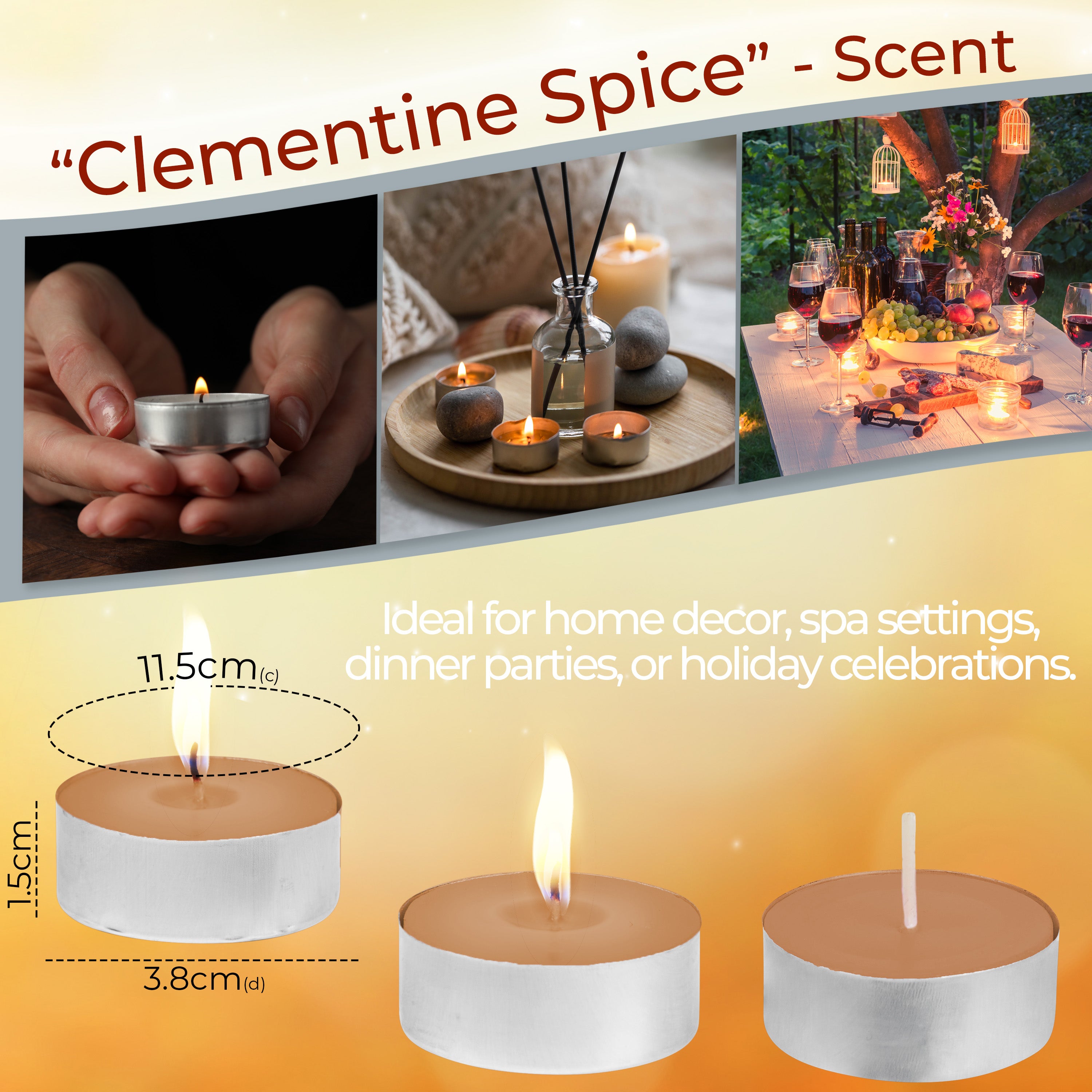 DECO EXPRESS Tealight Candles Multipack of 200, 100, 50, 25 or 24, Burning Time 4, 8 or 10 Hours - Tea Lights Candles - Get Trend