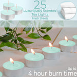 DECO EXPRESS Tealight Candles Multipack of 200, 100, 50, 25 or 24, Burning Time 4, 8 or 10 Hours - Tea Lights Candles - Get Trend