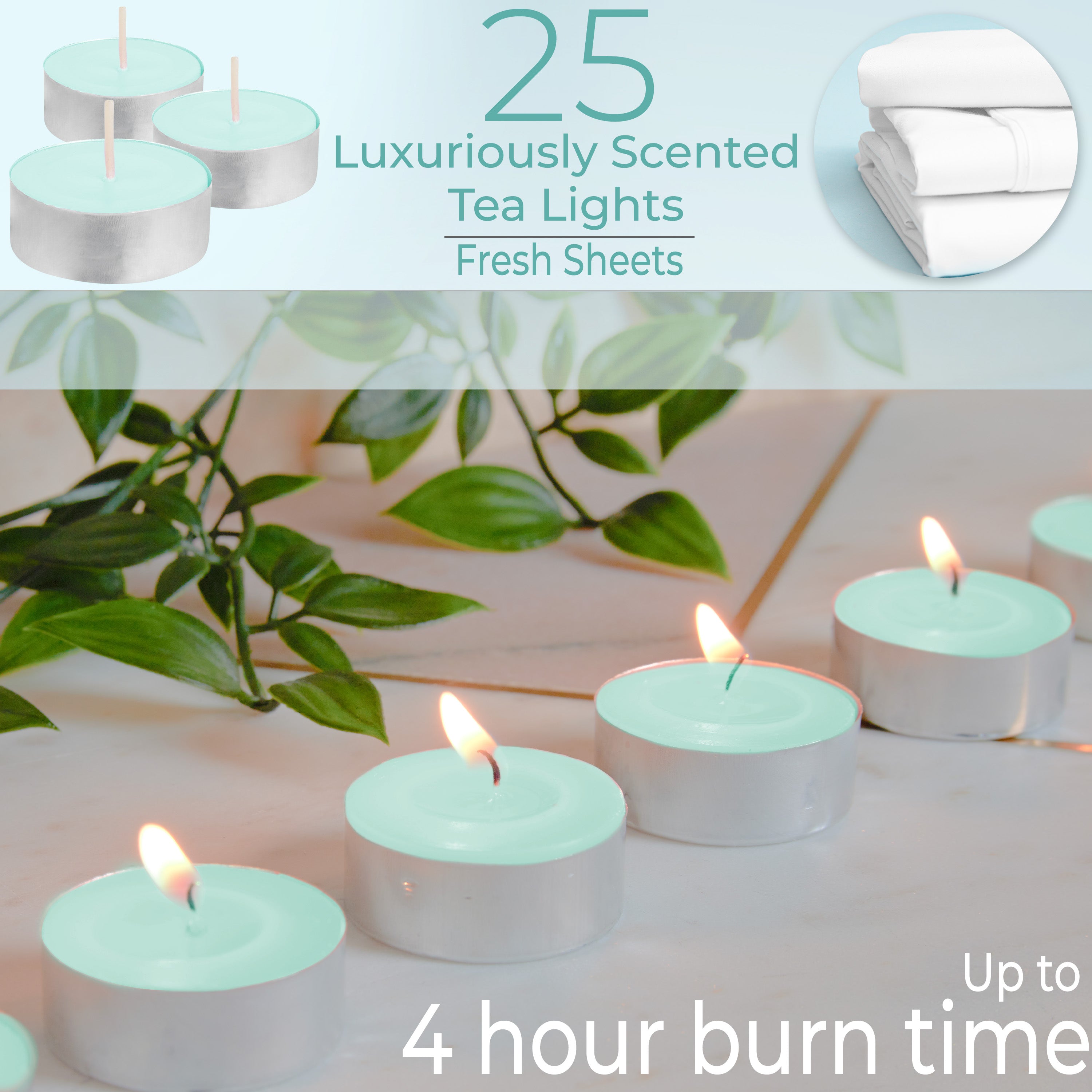DECO EXPRESS Tealight Candles Multipack of 200, 100, 50, 25 or 24, Burning Time 4, 8 or 10 Hours - Tea Lights Candles - Get Trend