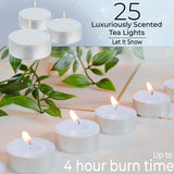 DECO EXPRESS Tealight Candles Multipack of 200, 100, 50, 25 or 24, Burning Time 4, 8 or 10 Hours - Tea Lights Candles - Get Trend