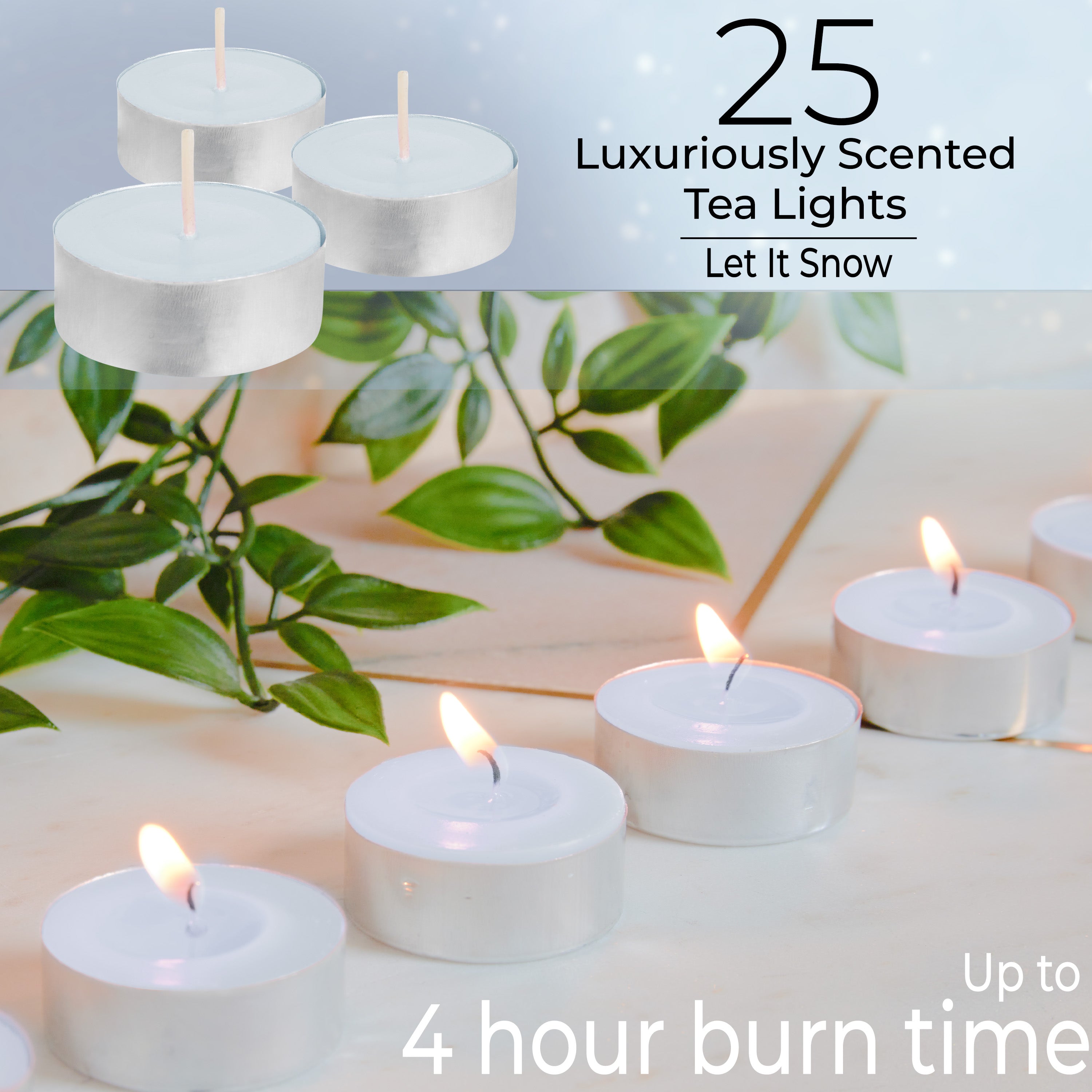 DECO EXPRESS Tealight Candles Multipack of 200, 100, 50, 25 or 24, Burning Time 4, 8 or 10 Hours - Tea Lights Candles - Get Trend