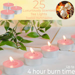 DECO EXPRESS Tealight Candles Multipack of 200, 100, 50, 25 or 24, Burning Time 4, 8 or 10 Hours - Tea Lights Candles - Get Trend