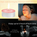 DECO EXPRESS Tealight Candles Multipack of 200, 100, 50, 25 or 24, Burning Time 4, 8 or 10 Hours - Tea Lights Candles - Get Trend
