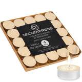 DECO EXPRESS Tealight Candles Multipack of 200, 100, 50, 25 or 24, Burning Time 4, 8 or 10 Hours - Tea Lights Candles - Get Trend