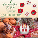 DECO EXPRESS Christmas Tealight Candle Set, Multipack of 6 with 6 Hours Burning Time Festive Xmas Decor Unscented (Red/White 6 Pack) - Get Trend