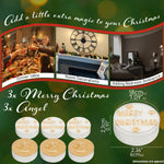 DECO EXPRESS Christmas Tealight Candle Set, Multipack of 6 with 6 Hours Burning Time Festive Xmas Decor Unscented (White/Gold 6 Pack) - Get Trend