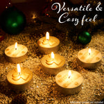 DECO EXPRESS Christmas Tealight Candle Set, Multipack of 6 with 6 Hours Burning Time Festive Xmas Decor Unscented (White/Gold 6 Pack) - Get Trend
