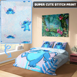 Disney Stitch Duvet Cover and Pillowcase Set Kids Teens Bedding Bedroom Accessories -Double (Blue Stitch Double) - Get Trend