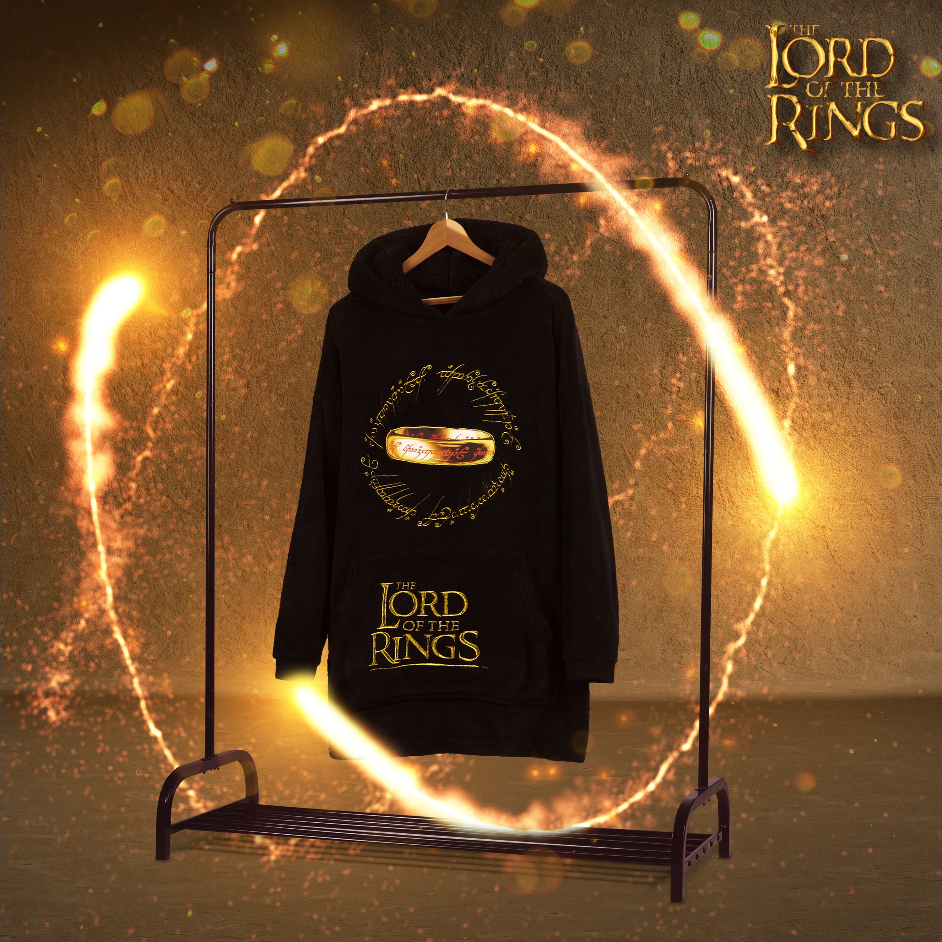 Lord of the Rings Blanket Hoodie Men Oversized Hoodie Blanket Women Black - Get Trend