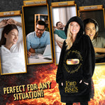 Lord of the Rings Blanket Hoodie Men Oversized Hoodie Blanket Women Black - Get Trend