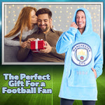 Manchester City FC Mens Hoodies - Fleece Oversized Hoodie Blanket for Men - Get Trend
