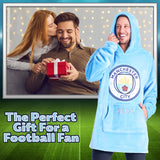 Manchester City FC Mens Hoodies - Fleece Oversized Hoodie Blanket for Men - Get Trend