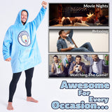 Manchester City FC Mens Hoodies - Fleece Oversized Hoodie Blanket for Men - Get Trend