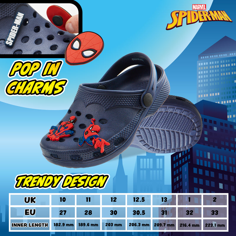 Marvel Kids Clogs with Charms for Boys Spiderman Gifts for Boys - Get Trend