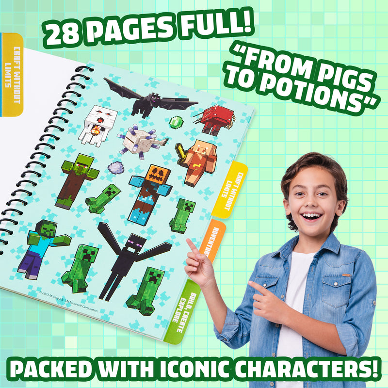 Minecraft Sticker Book for Kids with with 28 Sheets and 1000 Stickers - Get Trend