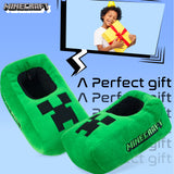 Minecraft Boys Slippers, Cosy Creeper Indoor House Shoes - Gamer Gifts for Boys - Get Trend