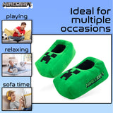 Minecraft Boys Slippers, Cosy Creeper Indoor House Shoes - Gamer Gifts for Boys - Get Trend