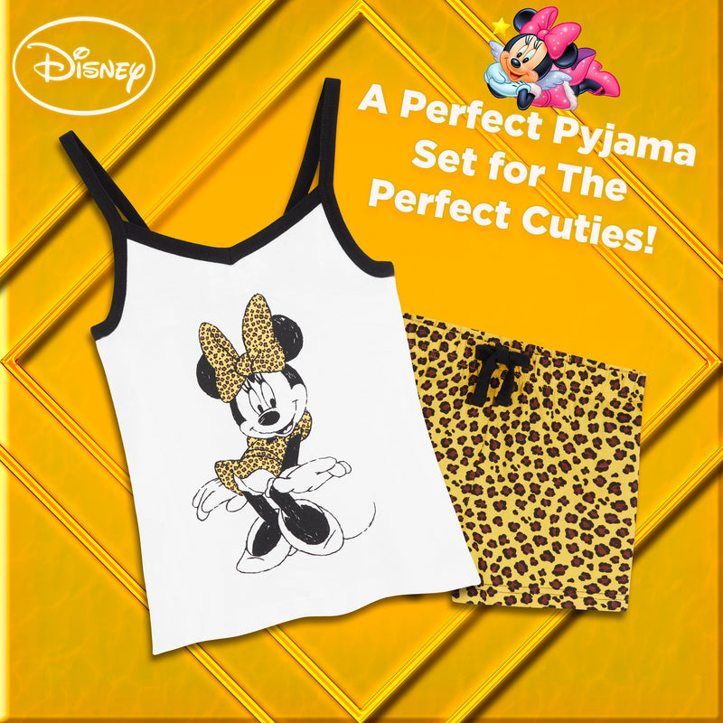 Disney Minnie Mouse Girls Pyjamas, Cotton Short Kids PJs, Official Merchandise - Get Trend