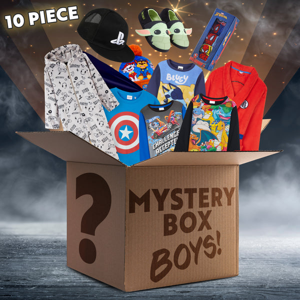 Mystery Clothing Box or Bag for Boys -10 ITEMS-  Assorted Branded Items Worth £40+ - Get Trend