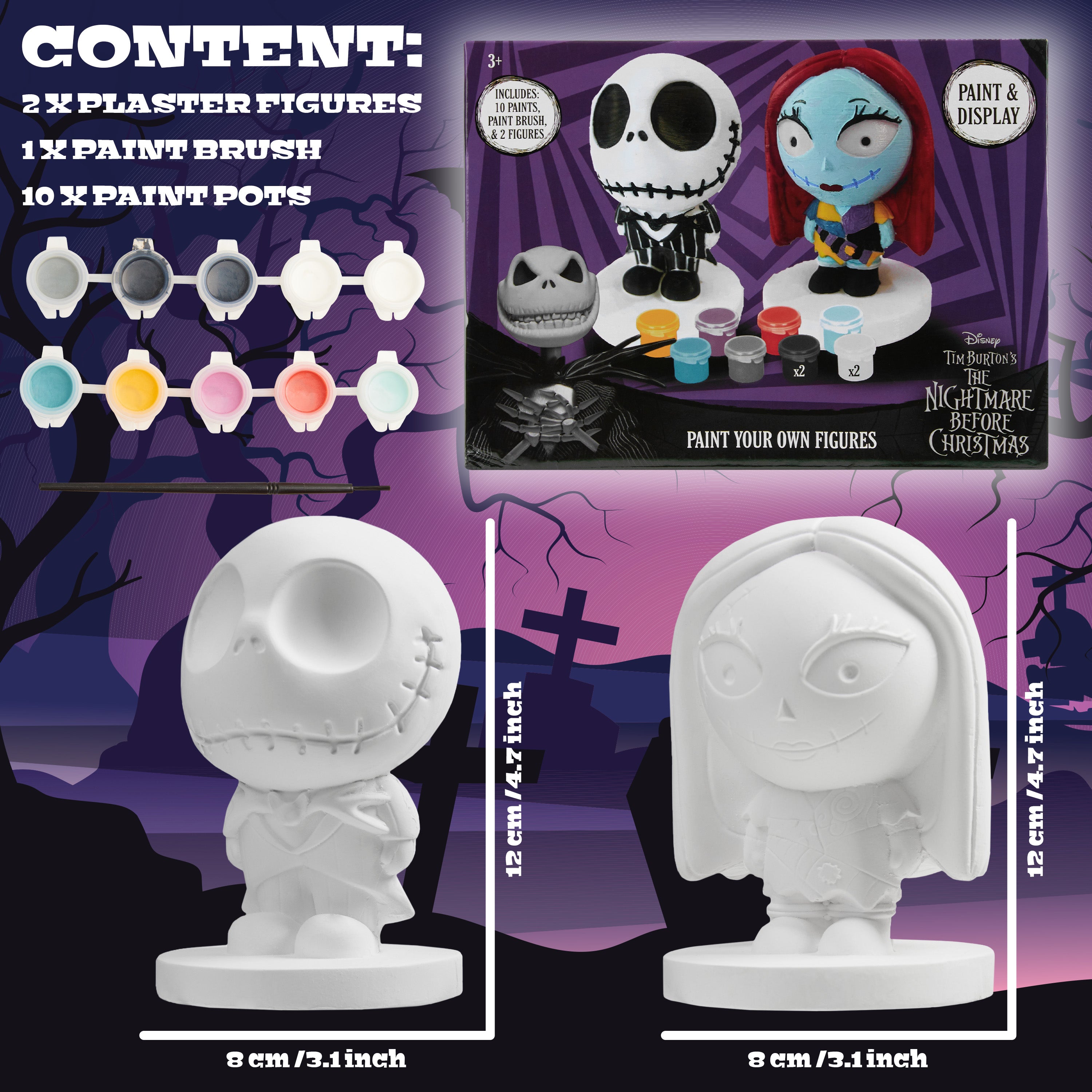 Disney Stitch Paint Your Own Plaster Figures Set for Kids Teenagers DIY Crafts Art Set Activity - Stitch Gifts (Black Jack - 1 Pack) - Get Trend