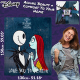 Disney The Nightmare Before Christmas Soft Fleece Bed Blanket, 150 x 130cm (Multi) - Get Trend