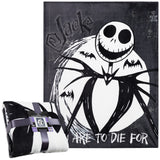 Disney The Nightmare Before Christmas Soft Fleece Bed Blanket 150 x 130cm (Black/White) - Get Trend