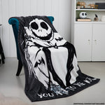 Disney The Nightmare Before Christmas Soft Fleece Bed Blanket 150 x 130cm (Black/White) - Get Trend