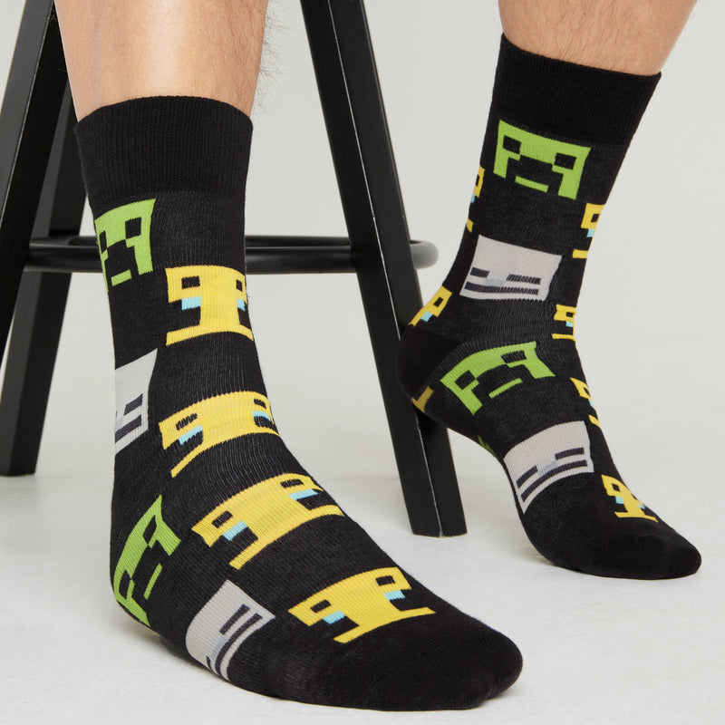 Minecraft Mens Socks Pack of 5 Calf Socks for Men - Get Trend