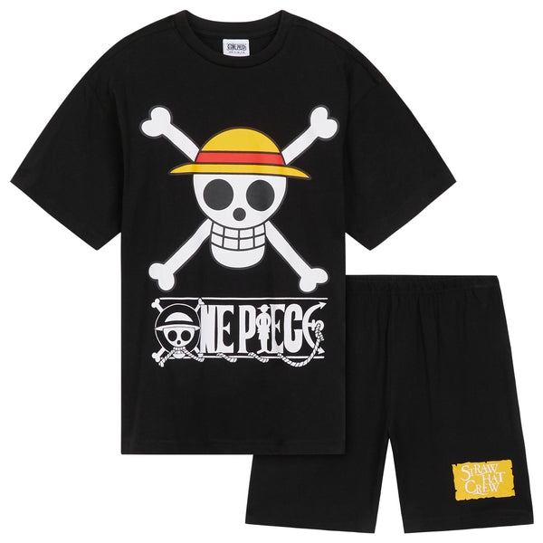 One Piece Boys Short Pyjamas Set, Breathable Lounge Wear - Black - Get Trend