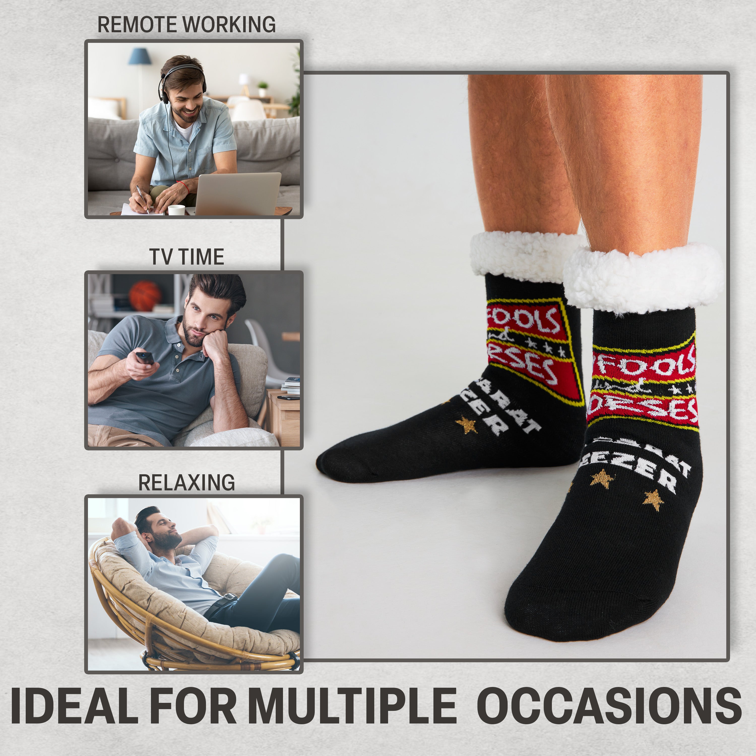 Only Fools and Horses Mens Slipper Socks, Warm Non Slip Bed Socks - Mens Gifts - Get Trend