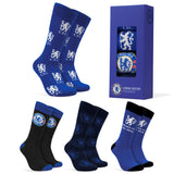 Chelsea F.C. Socks for Men, 4 Pack Breathable Socks Supporters' Gear - Gifts for Men - Get Trend