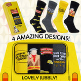 Only Fools and Horses Mens Calf Socks, Soft and Breathable Pack of 4 - Gifts for Him - Get Trend