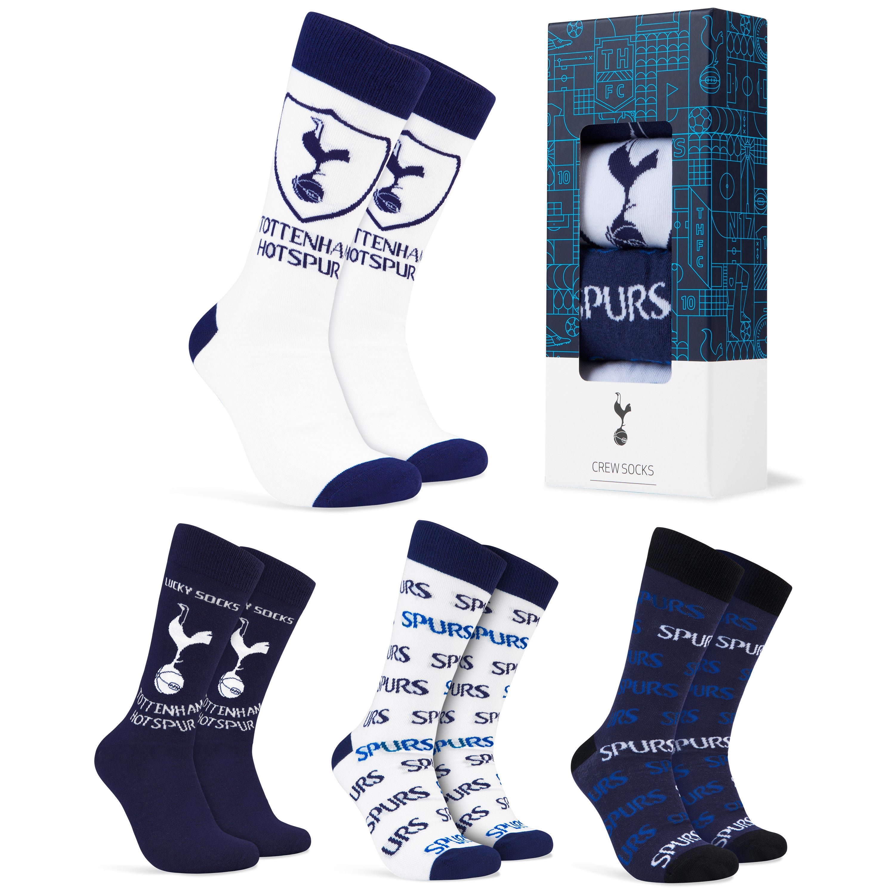 Tottenham Hotspur F.C. Boys Socks, 4 Pack Breathable Socks Supporters' Gear - Spurs Gifts for Boys - Get Trend