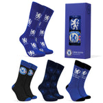 Chelsea F.C. Boys Socks, 4 Pack Breathable Socks Supporters' Gear - Gifts for Boys - Get Trend