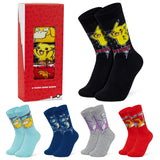 Pokemon Boys Calf Socks, Pikachu Soft Breathable Kids Socks Pack of 5 - Get Trend