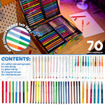 KreativeKraft Colouring Pens Set 70 Pcs, Felt Tip Pens Glitter Gel Pens Glitter Markers in Art Case - Get Trend