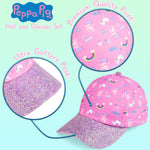 Peppa Pig Girls Summer Hat & Kids Sunglasses, Rainbow Unicorn Pink Baseball Cap - Get Trend