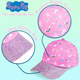 Peppa Pig Girls Summer Hat & Kids Sunglasses, Rainbow Unicorn Pink Baseball Cap - Get Trend