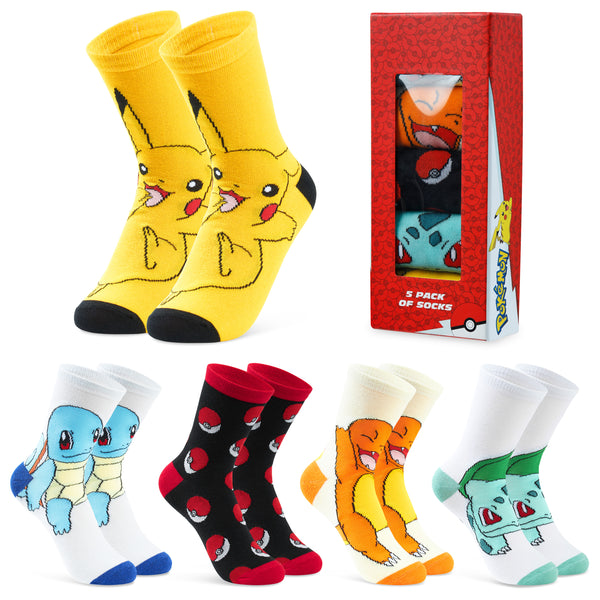 Pokemon Boys Socks 5 Pack Pikachu Ankle Socks, Kids Socks 5 Pack - Get Trend