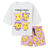 Pokemon Pyjamas Girls Short Sleeve PJs Set Kids Teenagers Anime Lounge Sets