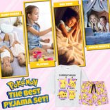 Pokemon Pyjamas Girls Short Sleeve PJs Set Kids Teenagers Anime Lounge Sets
