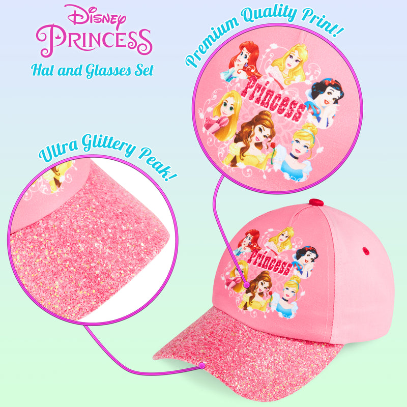 Disney Princess Baseball Cap & Kids Sunglasses, Girls Sun Hat & Sunglasses - Get Trend