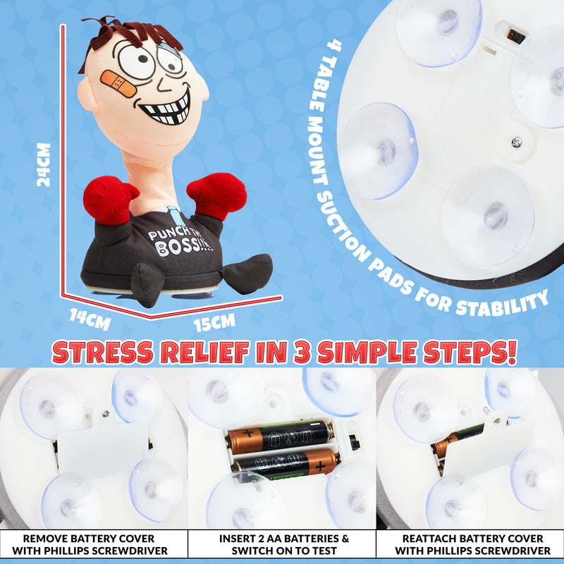 KreativeKraft Stress Relief Toys for Adults - Punch The Boss - Grey - Get Trend