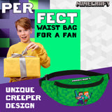 Minecraft Boys Fashion Waist Pack with Adjustable Strap, Creeper Travel Bag - Gamer Gifts (Green) - Get Trend
