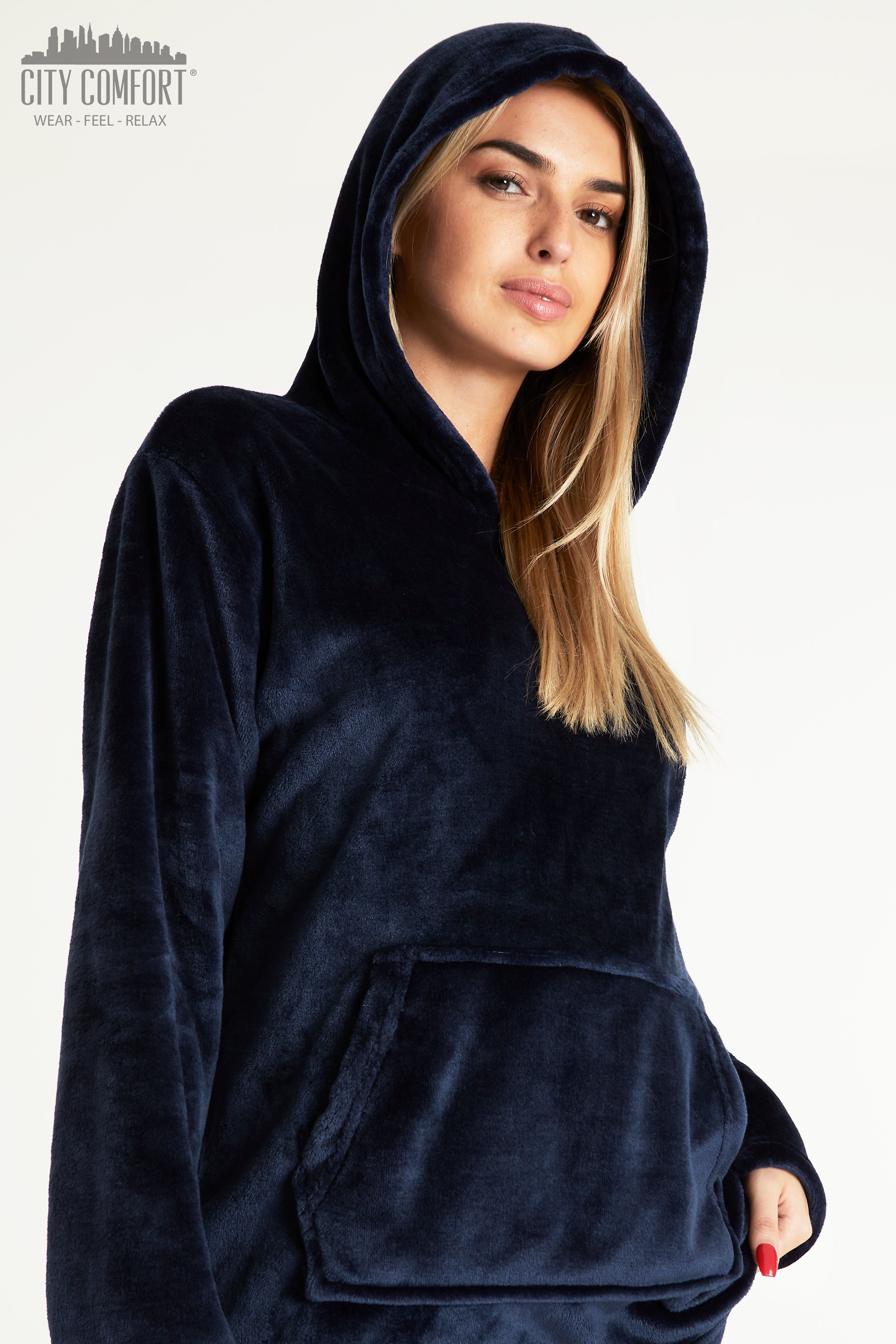 CityComfort Pyjamas Set for Women and Teens Fleece Hooded Long PJs Warm Loungewear Fluffy Nightwear Soft Cosy Sleepwear Gifts for Her - Get Trend