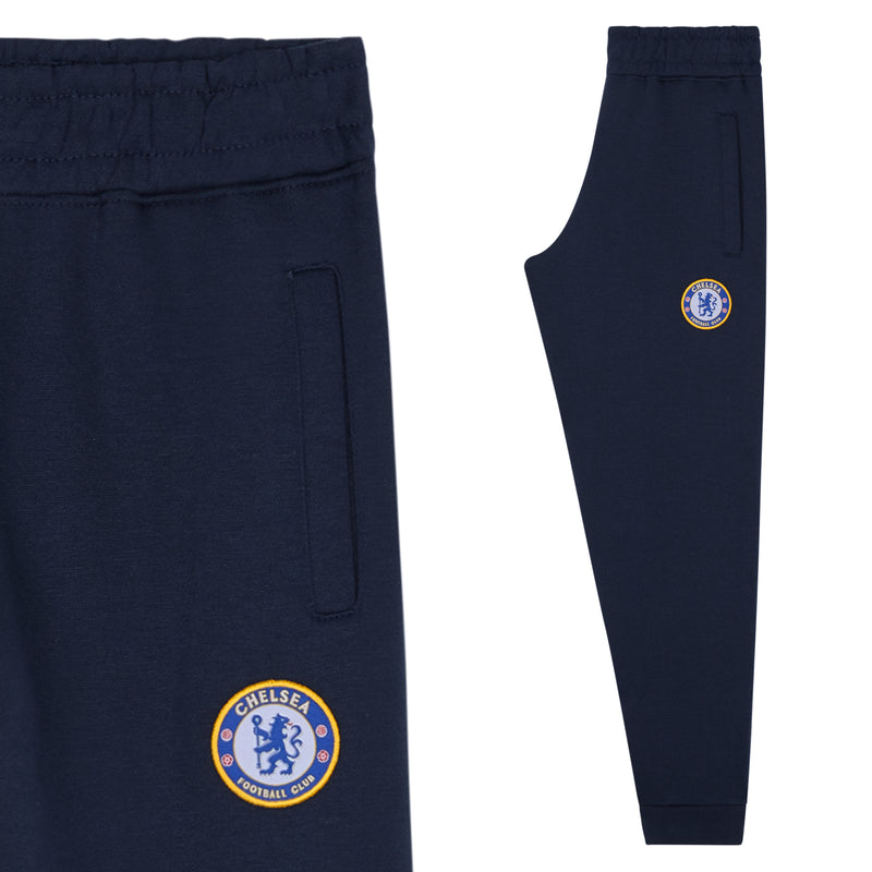 Chelsea F.C. Boys Sweatpants - 2 Pockets Cuffed Ankles Sweatpants for Kids - Get Trend