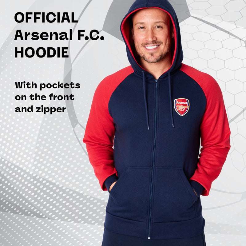 Arsenal F.C. Mens Zip Up Hoodie with Pockets - Get Trend
